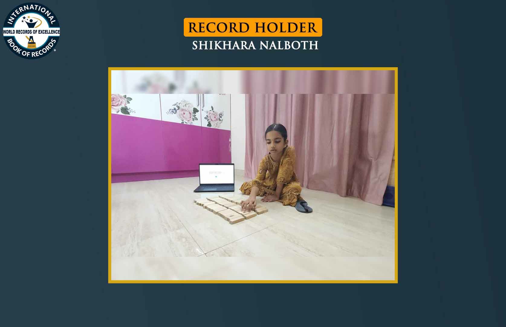 TALLEST TOWER CREATED WITH JENGA BLOCKS BLINDFOLDEDLY (KID)