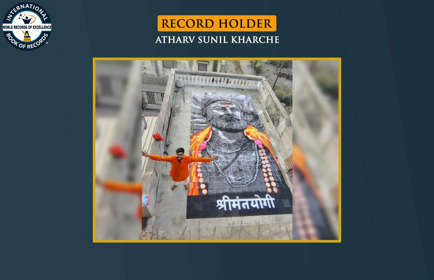 BIGGEST CHARCOAL SKETCH OF CHHATRAPATI SHIVAJI MAHARAJ MADE BY USING MAXIMUM A4-SIZED SHEETS