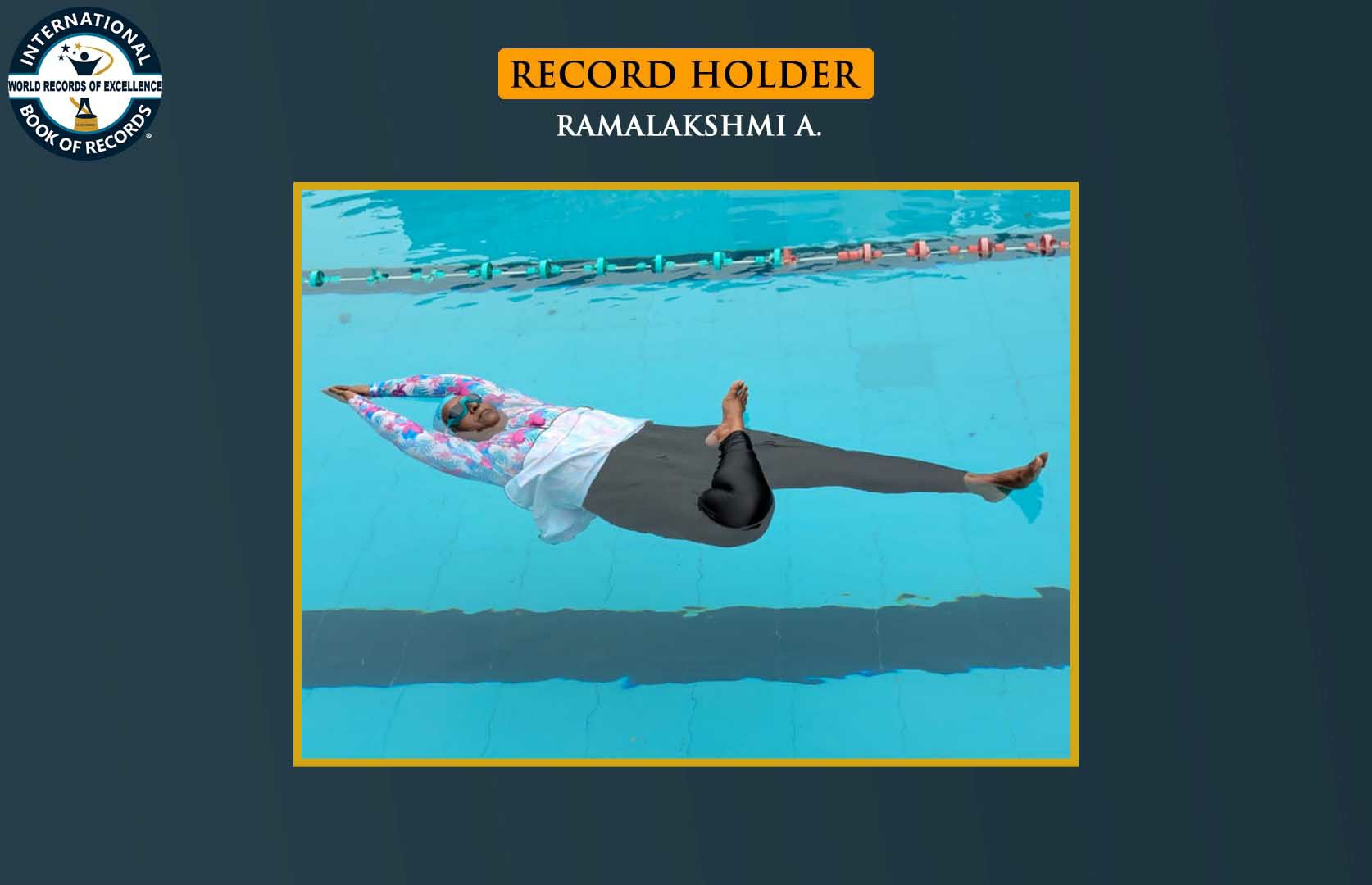 ELDEST TO FLOAT ON WATER IN A VRIKSHA PADMASANA POSITION FOR LONGEST TIME