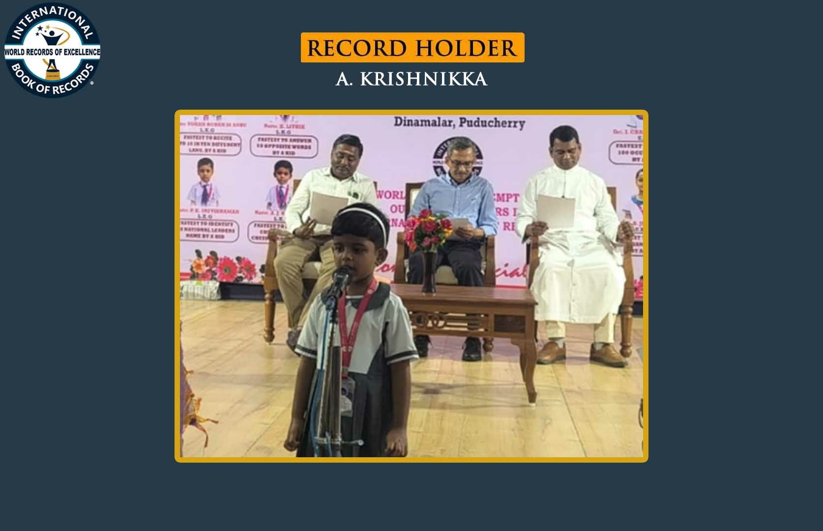 FASTEST TO RECITE 50 DAMS BY A PRESCHOOLER