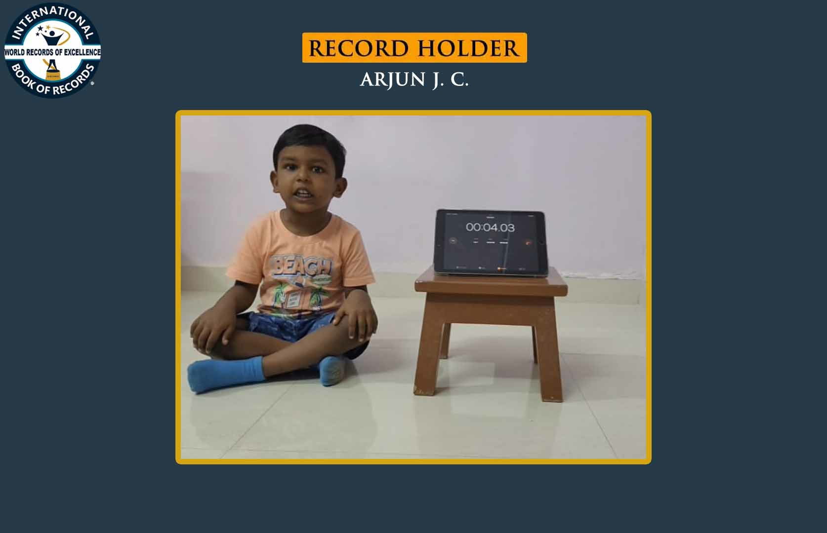 FASTEST TO RECITE 15 THIRUKKURALS BY A PRESCHOOLER