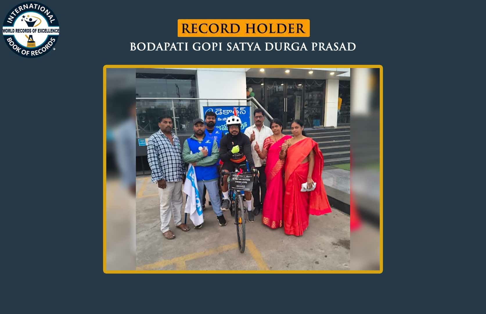 MAXIMUM DISTANCE COVERED ON BICYCLE FOR CANCER DETECTION AWARENESS