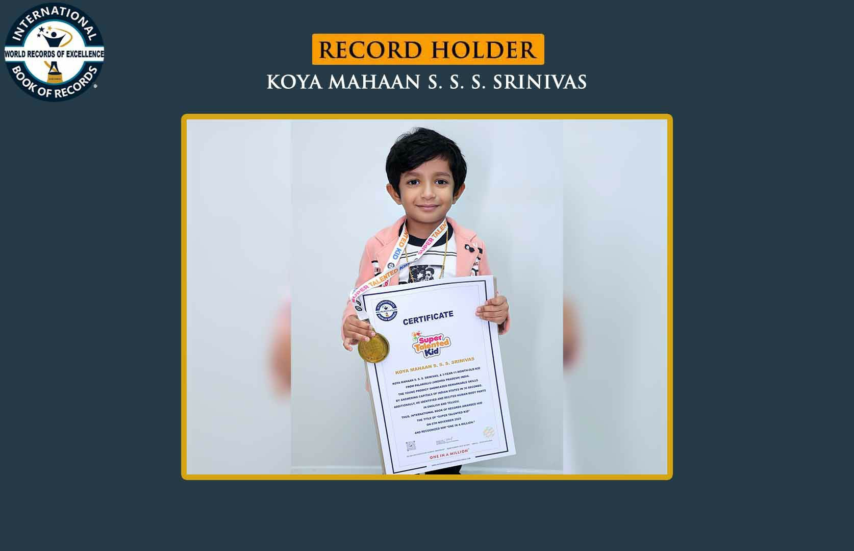 FASTEST TO RECITE ALL INDIAN STATES ALONG WITH THEIR CAPITALS (PRESCHOOLER)