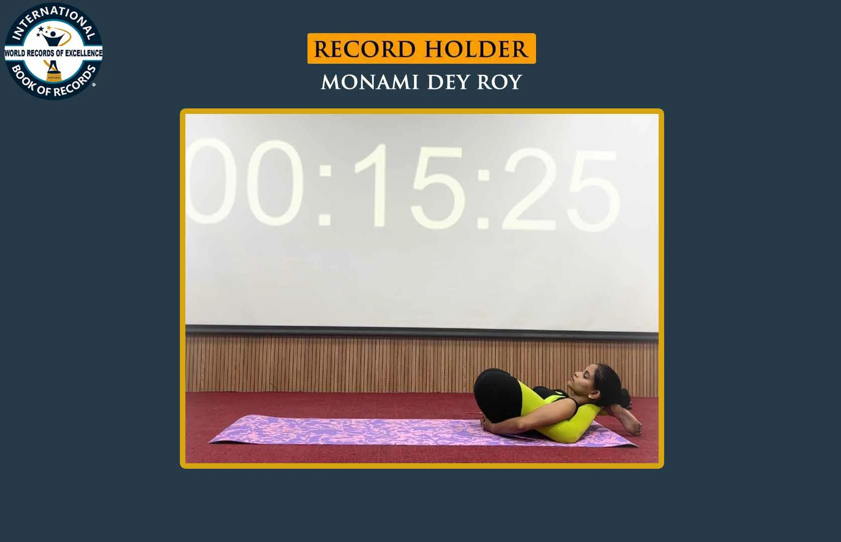 LONGEST TIME TO HOLD YOGANIDRASANA