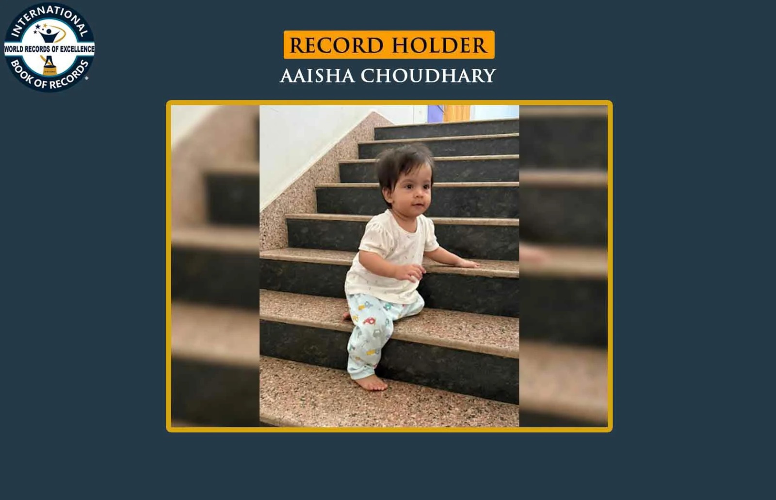 FASTEST TO CLIMB 40 STAIR STEPS BY AN INFANT
