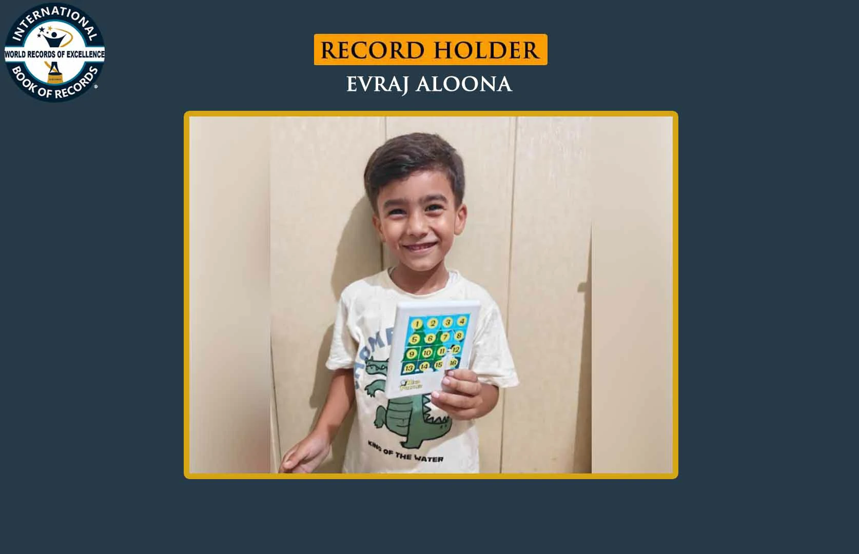 FASTEST TO SOLVE 4 x 4 SLIDING NUMBER PUZZLE BY A PRESCHOOLER