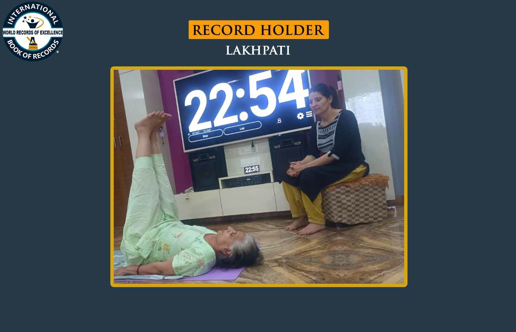 ELDEST TO HOLD ARDHA HALASANA FOR LONGEST TIME