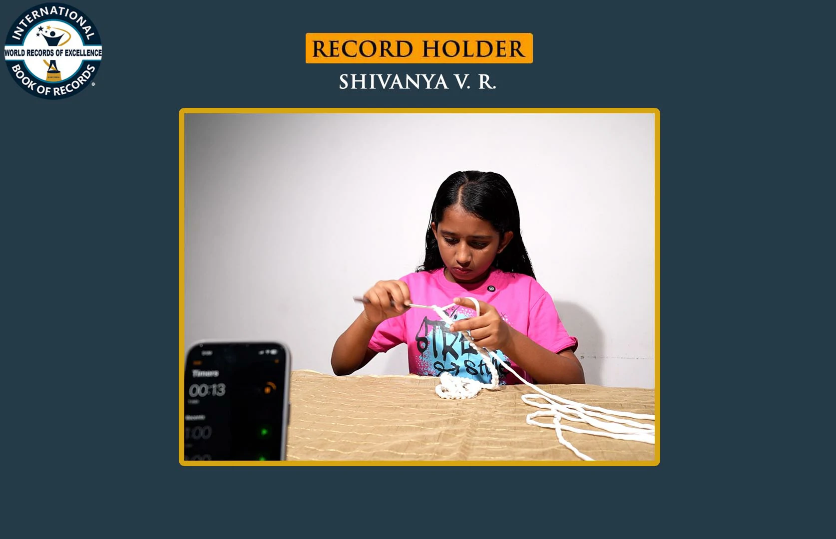 MAXIMUM CROCHET CHAINS MADE IN ONE MINUTE (PRE-TEEN)