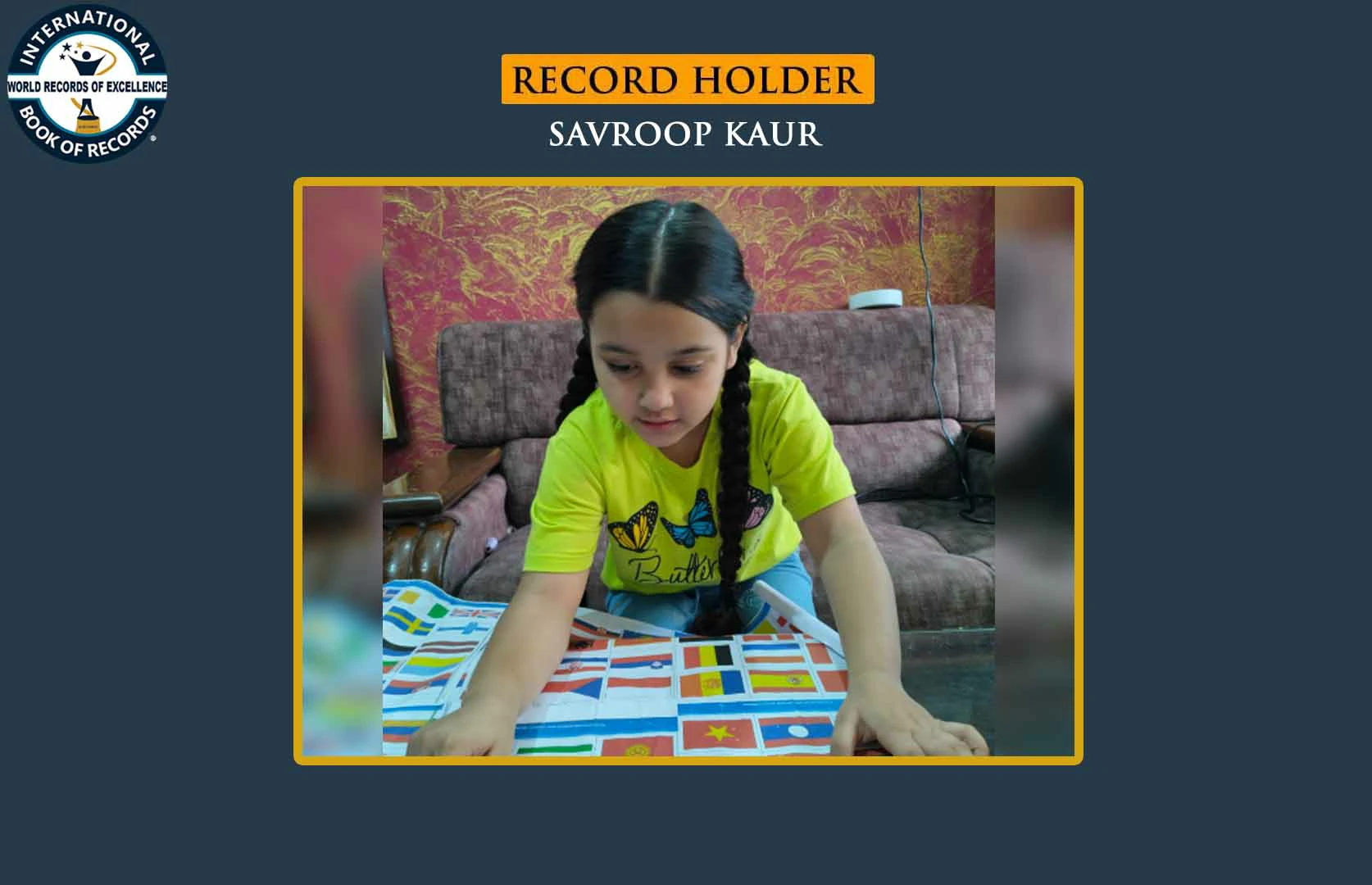 FASTEST TO IDENTIFY FLAGS OF 100 COUNTRIES FROM CHART AND RECITE THEIR NAMES (KID)