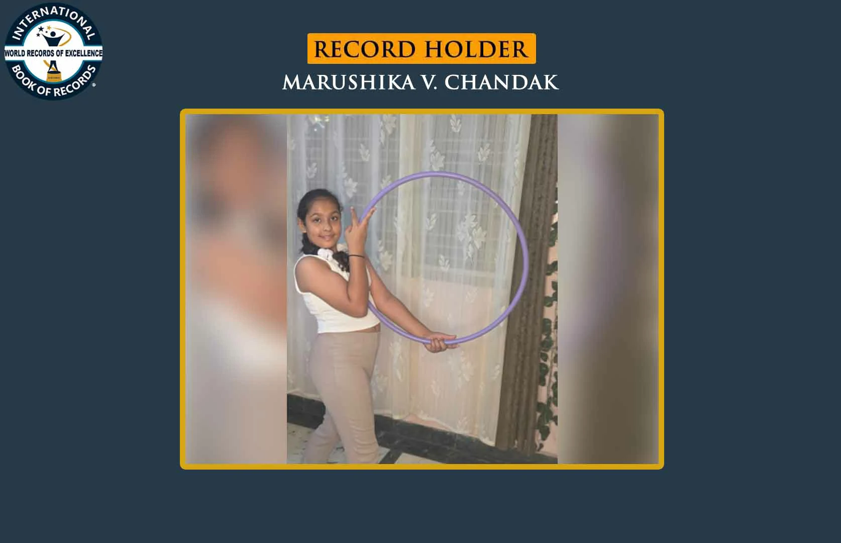 MOST HULA HOOP SPINS PERFORMED IN 1 MINUTE WHILE DOING MACE PARIKRAMA ROTATIONS (PRE-TEEN)