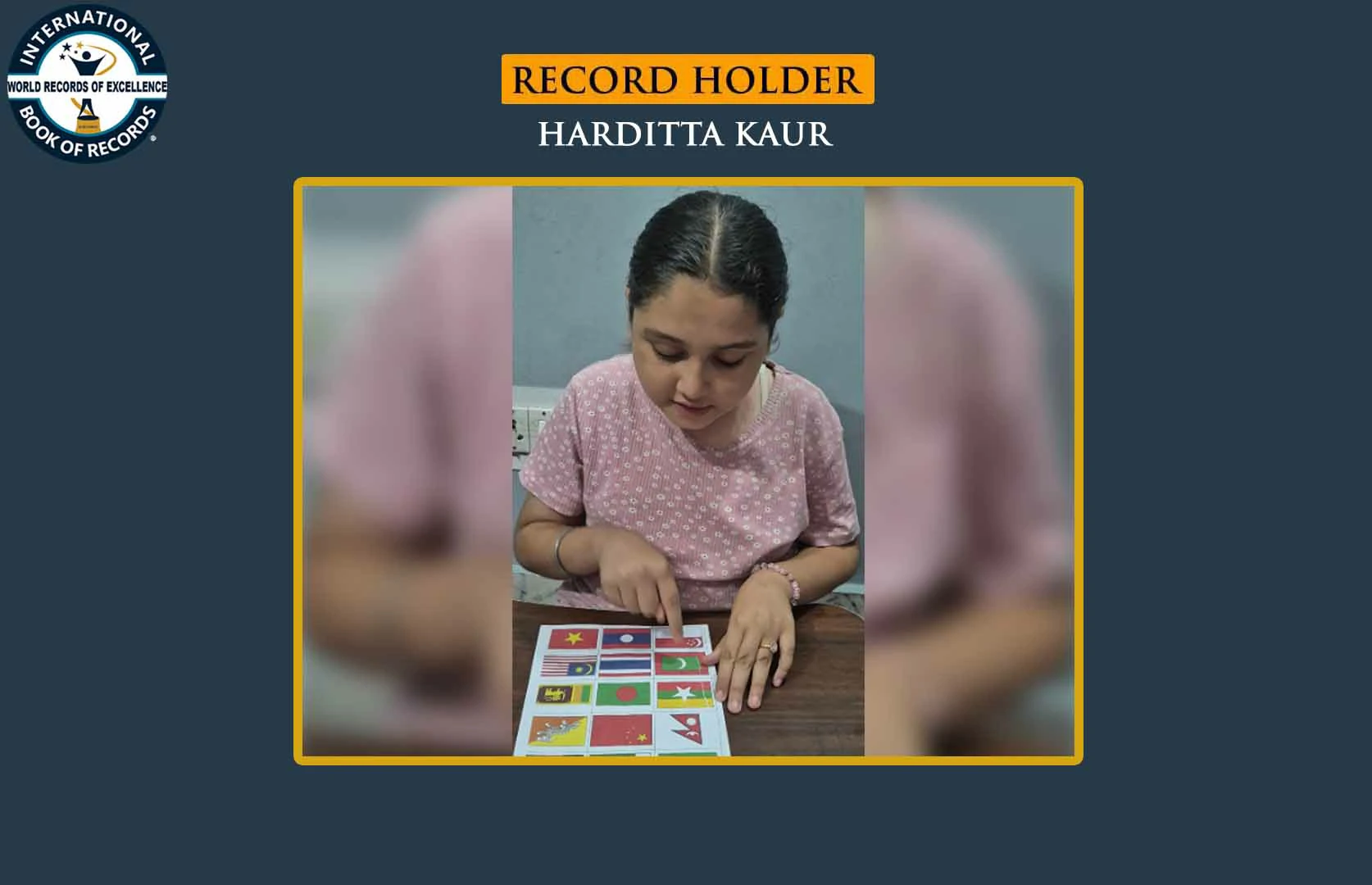 FASTEST TO IDENTIFY FLAGS OF ALL ASIAN COUNTRIES FROM CHART AND RECITE THEIR NAMES (PRE-TEEN)
