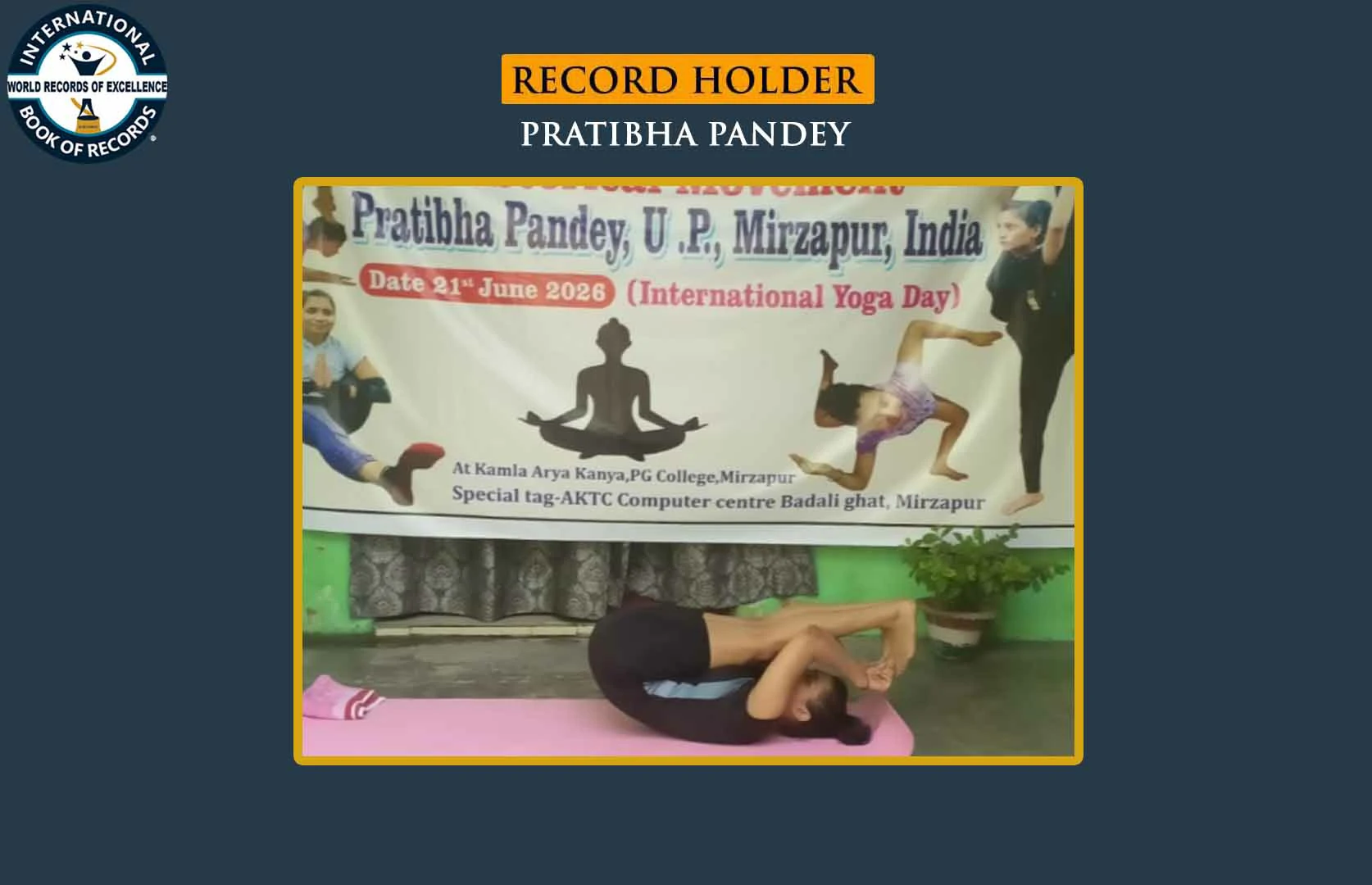 LONGEST TIME TO HOLD SVARGA DVIJASANA