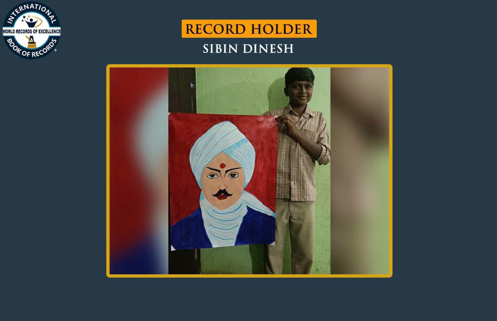 BIGGEST PORTRAIT OF SUBRAMANIA BHARATI CREATED FROM THE BOTTOM (PRE-TEEN)