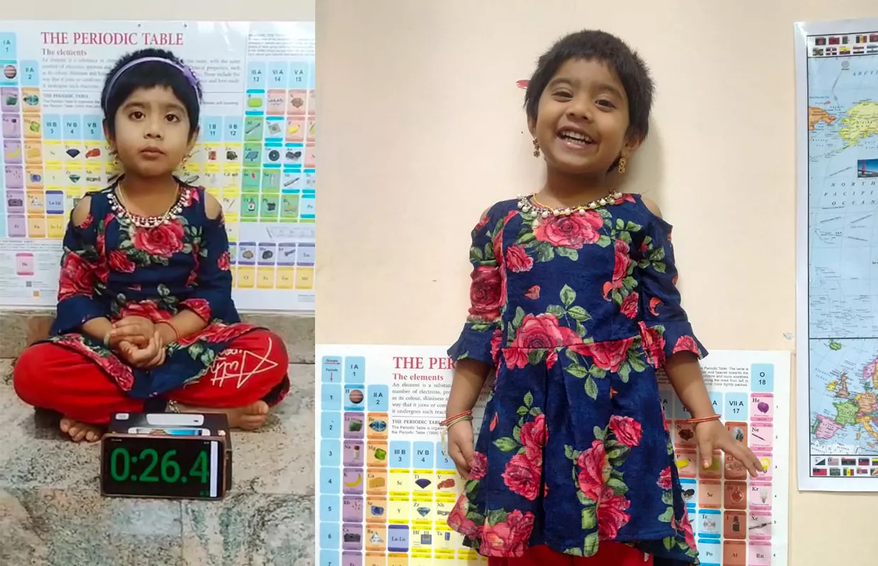 YOUNGEST GIRL TO RECITE PERIODIC TABLE IN A SHORT TIME