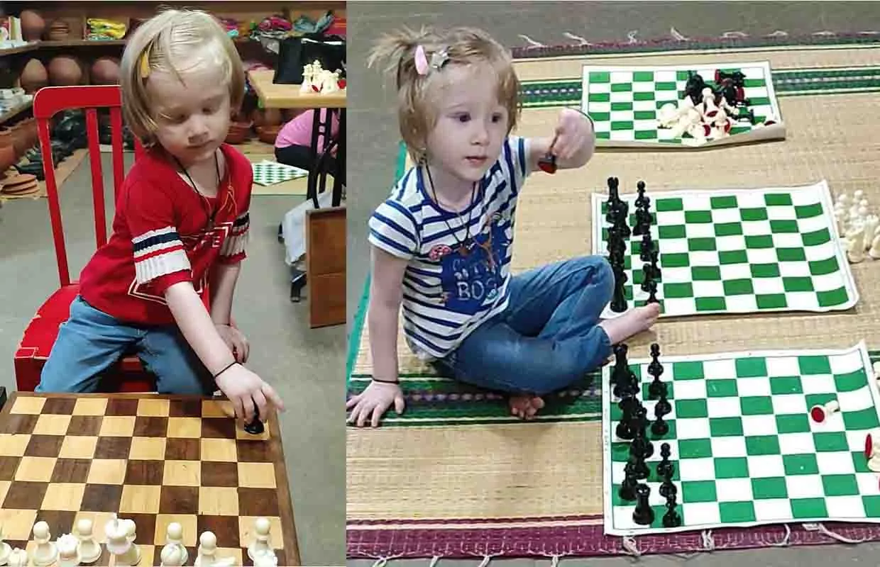 YOUNGEST TO ARRANGE CHESSMEN ON CHESS BOARD