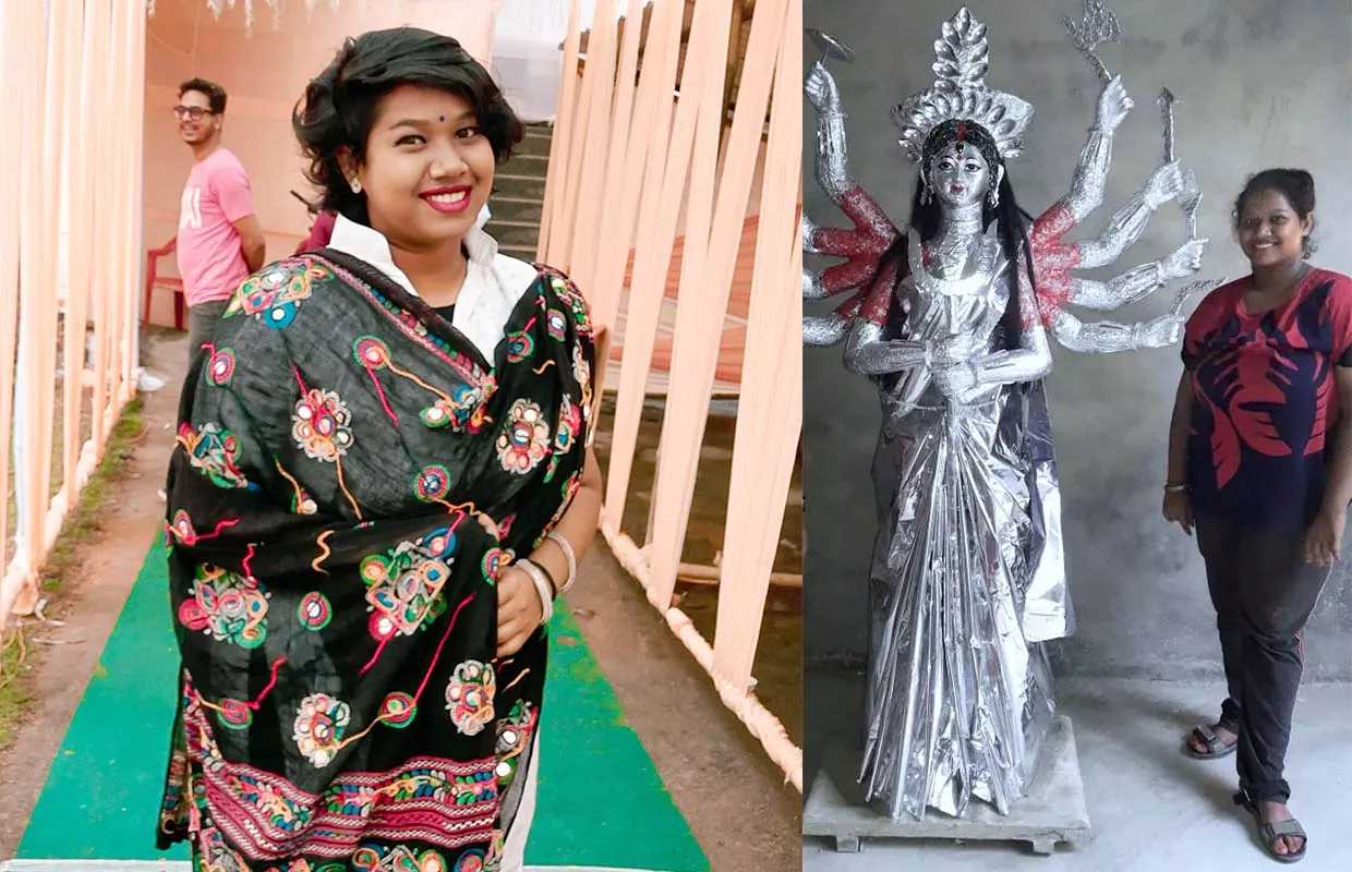LARGEST STATUE OF GODDESS DURGA MADE BY RECYCLING PRODUCTS