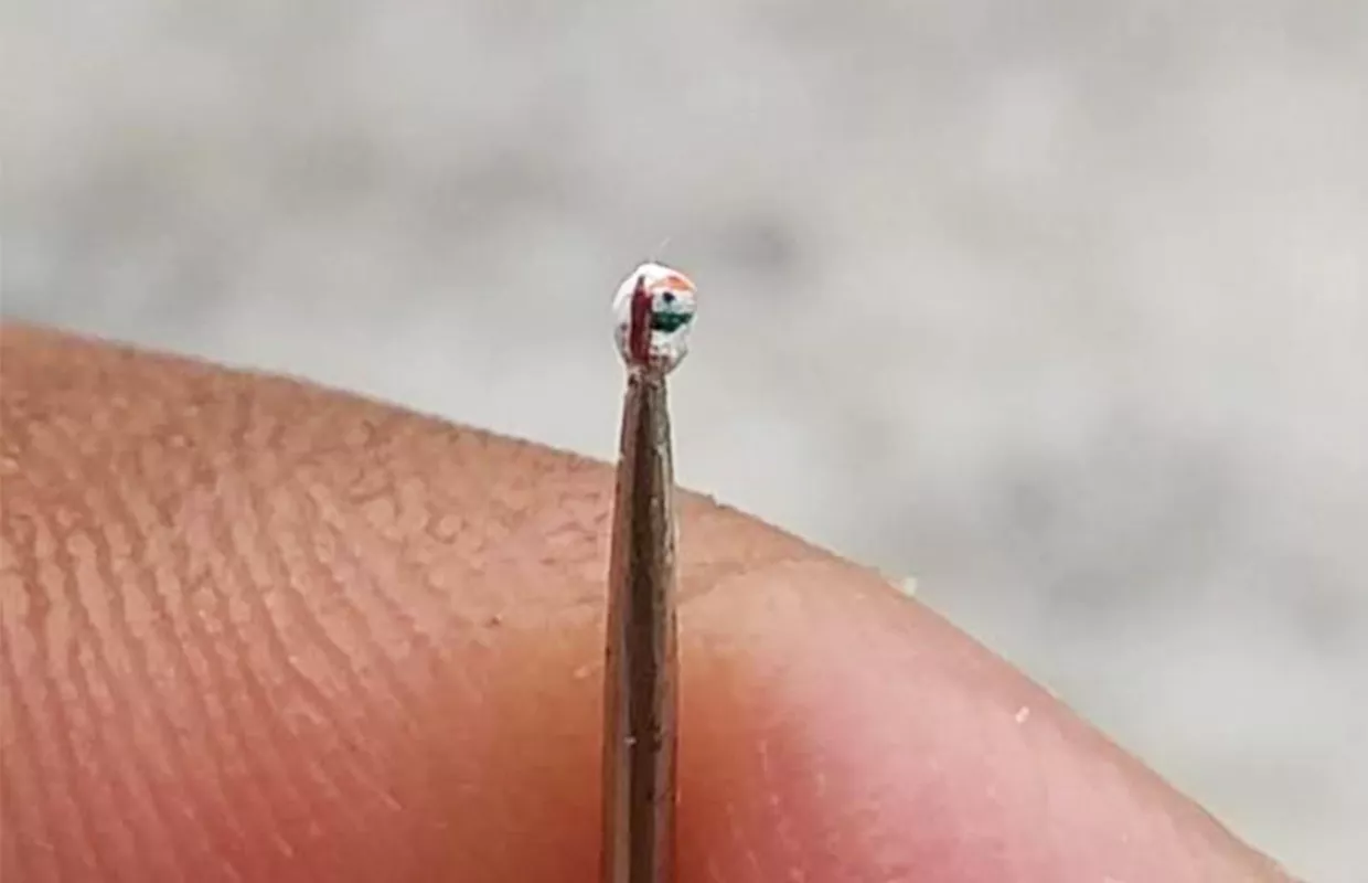 SMALLEST INDIAN FLAG ON POPPY SEED