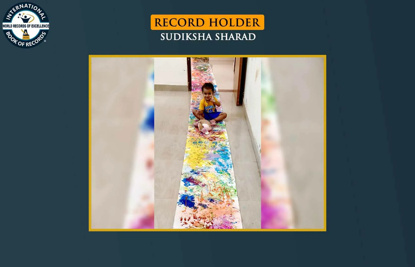 LONGEST ABSTRACT CANVAS PAINTING MADE BY A TODDLER