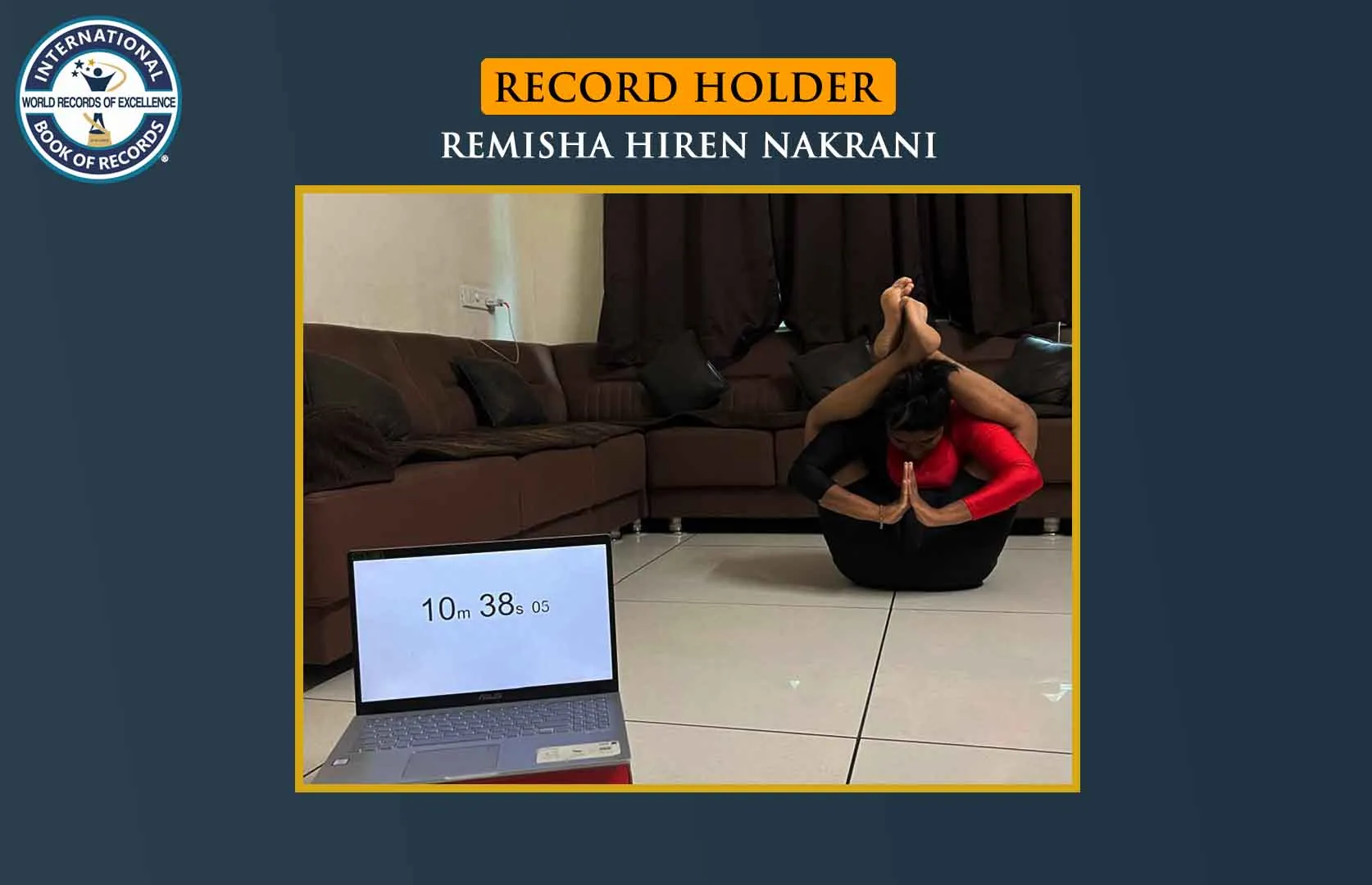 LONGEST TIME TO HOLD DWI PADA SIRSASANA POSE
