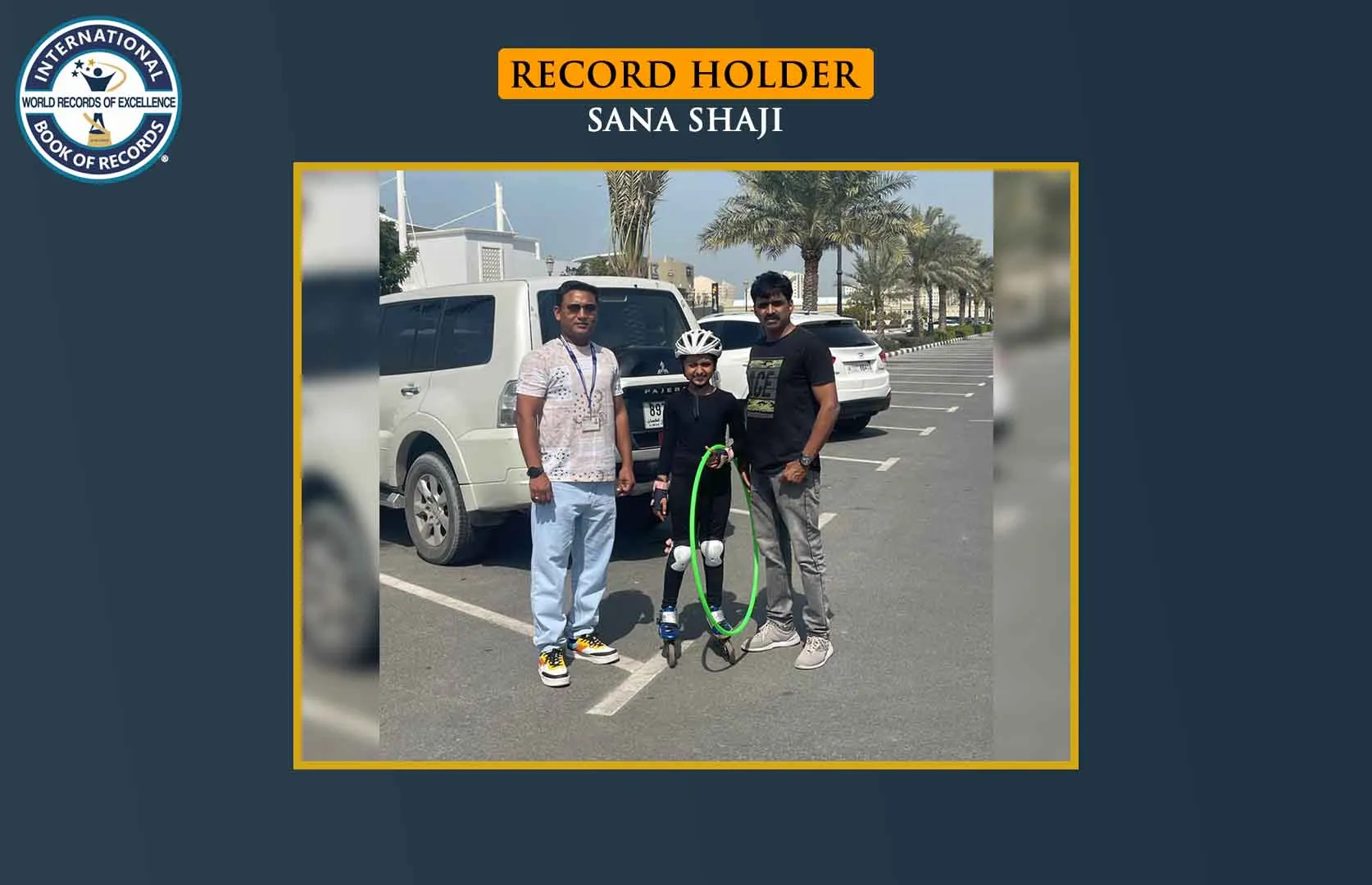 FASTEST TO SKATE 100 METERS ON INLINE SKATES WHILE ROTATING A HULA HOOP AROUND WAIST (KID)