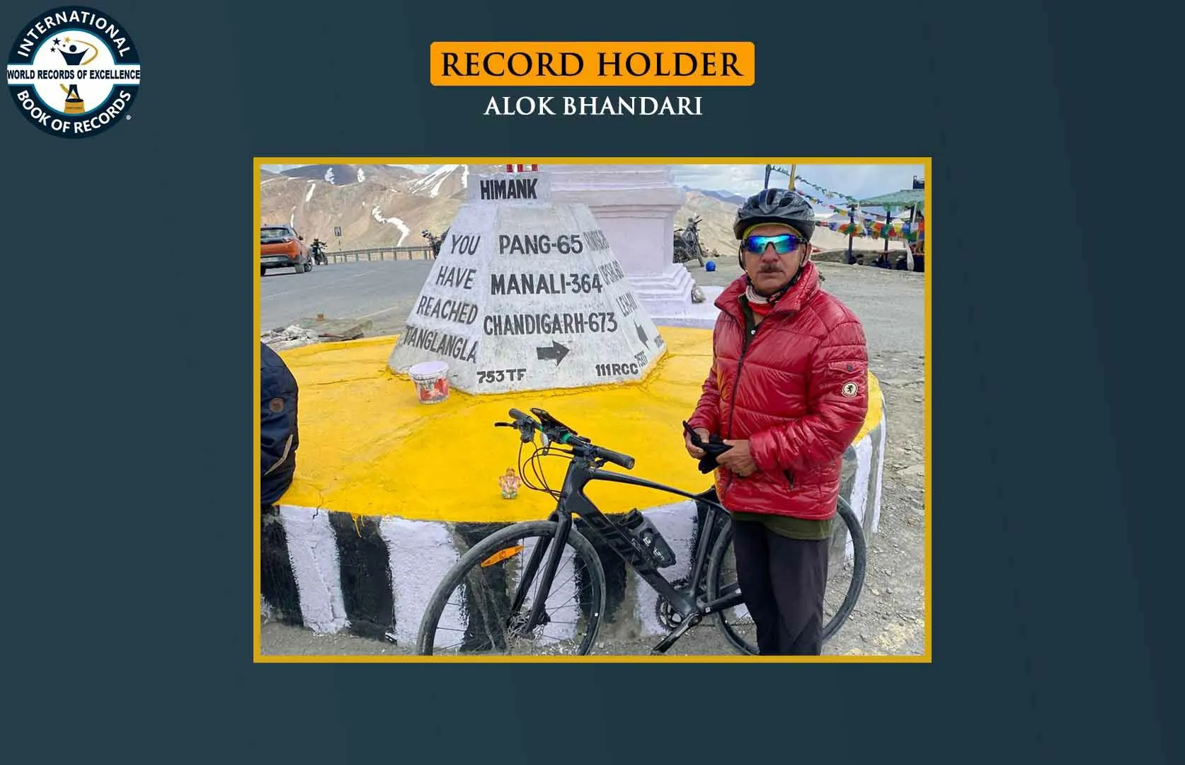 ELDEST TO TRAVEL FROM LEH TO MANALI ON CYCLE IN A SHORT TIME