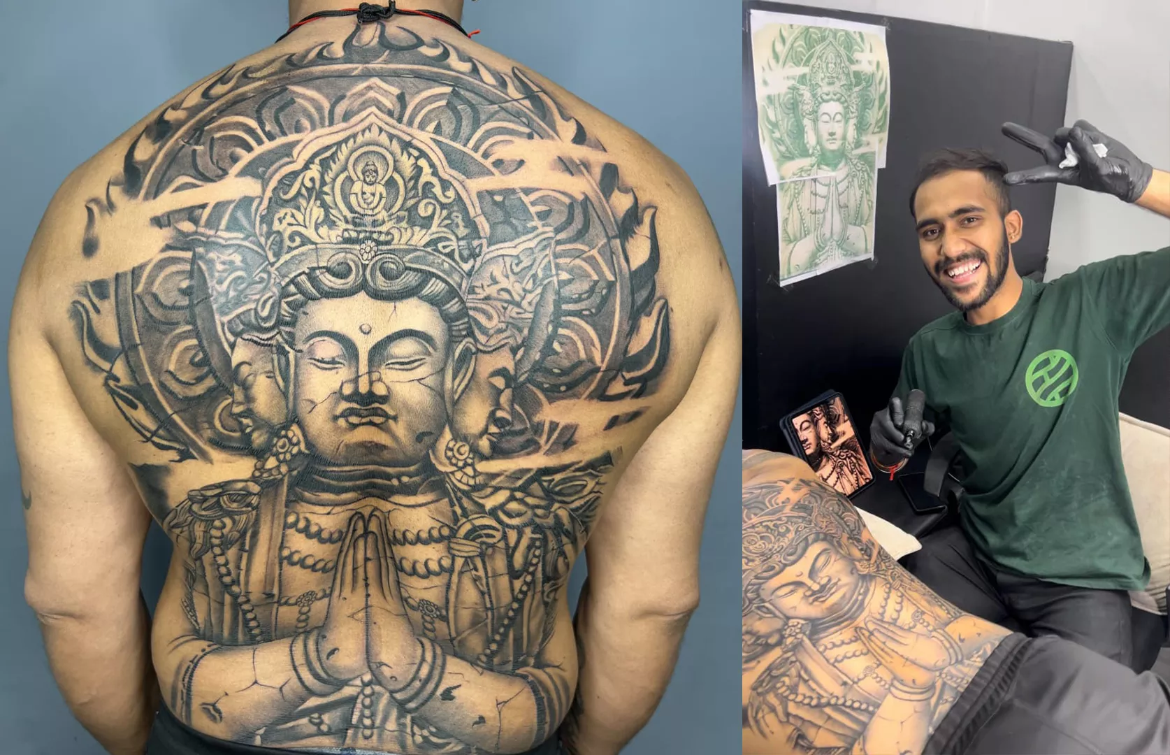 BIGGEST TATTOO OF LORD BUDDHA MADE ON THE BACK BY AN INDIVIDUAL
