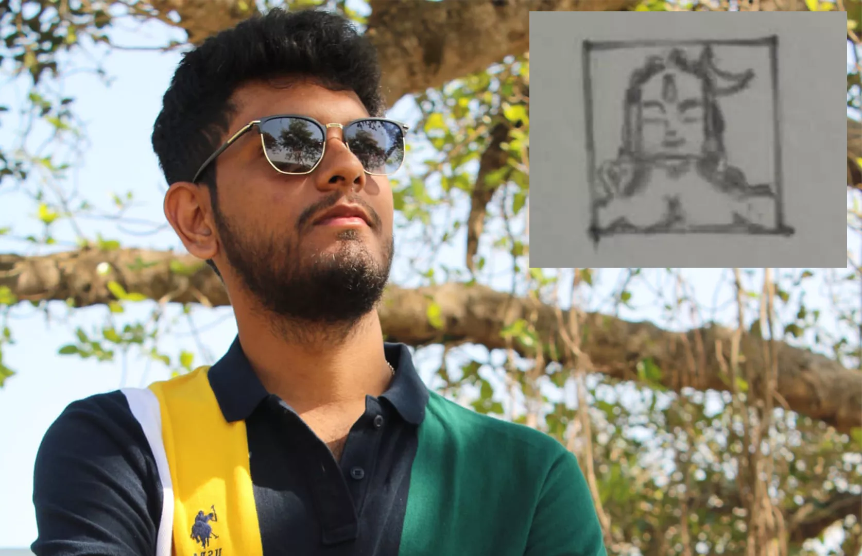 SMALLEST SKETCH PORTRAIT OF LORD SHIVA MADE BY AN INDIVIDUAL