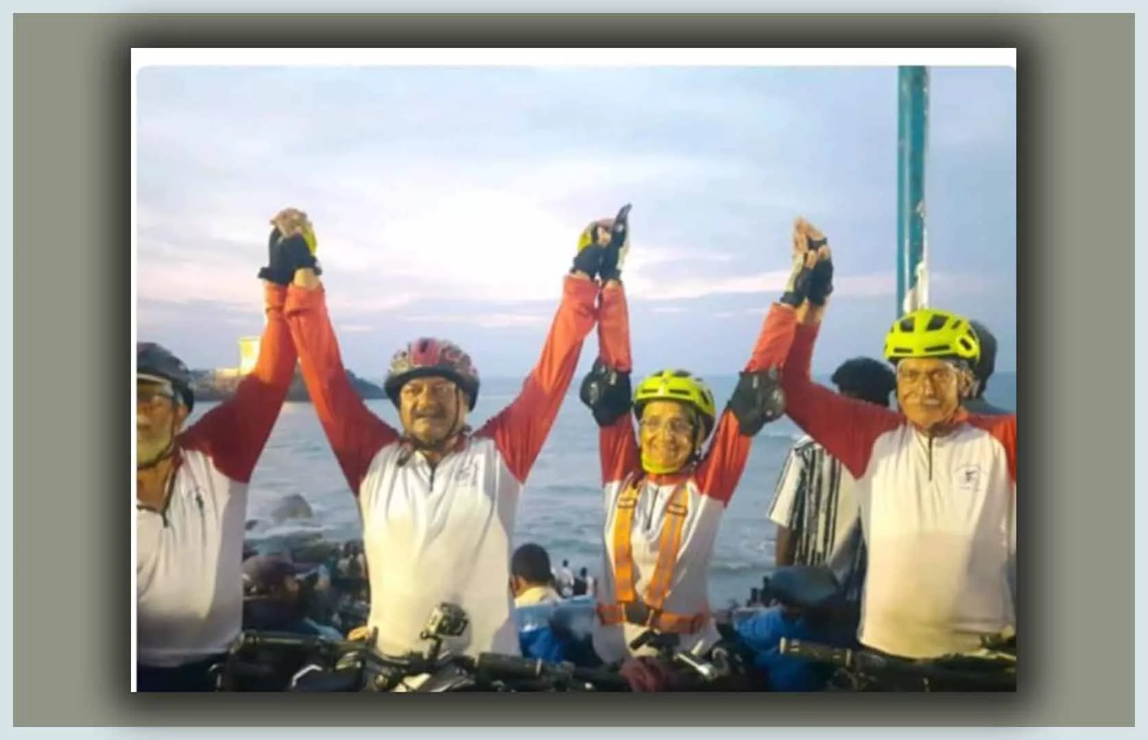 ELDEST TO TRAVEL FROM SRINAGAR TO KANYAKUMARI ON BICYCLE (GROUP RECORD AGE 50+)