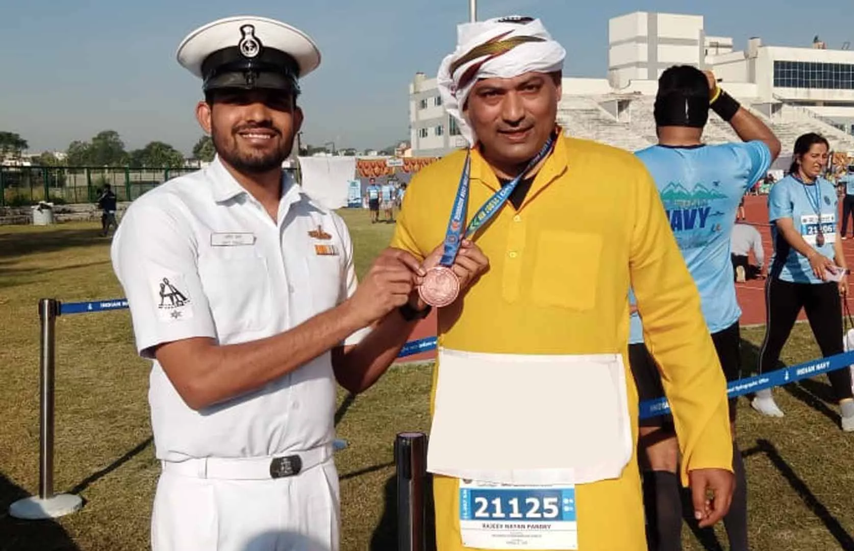 FASTEST TO COMPLETE HALF MARATHON RUN IN HILLY AREA WEARING INDIAN ATTIRE (DHOTI, KURTA & TURBAN)