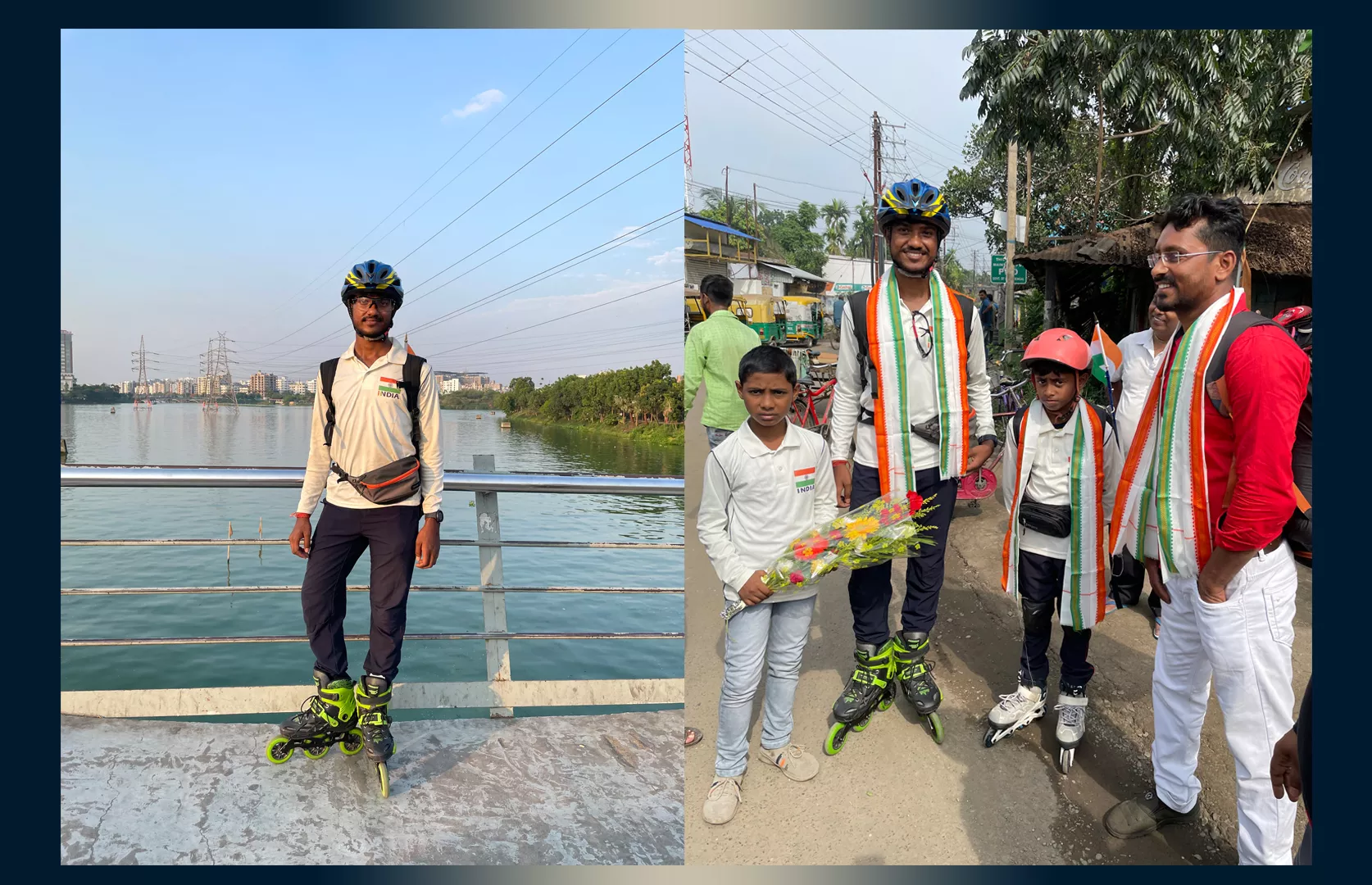 YOUNGEST TO TRAVEL FROM KOLKATA TO DHAKA ON INLINE SKATES IN SHORT TIME