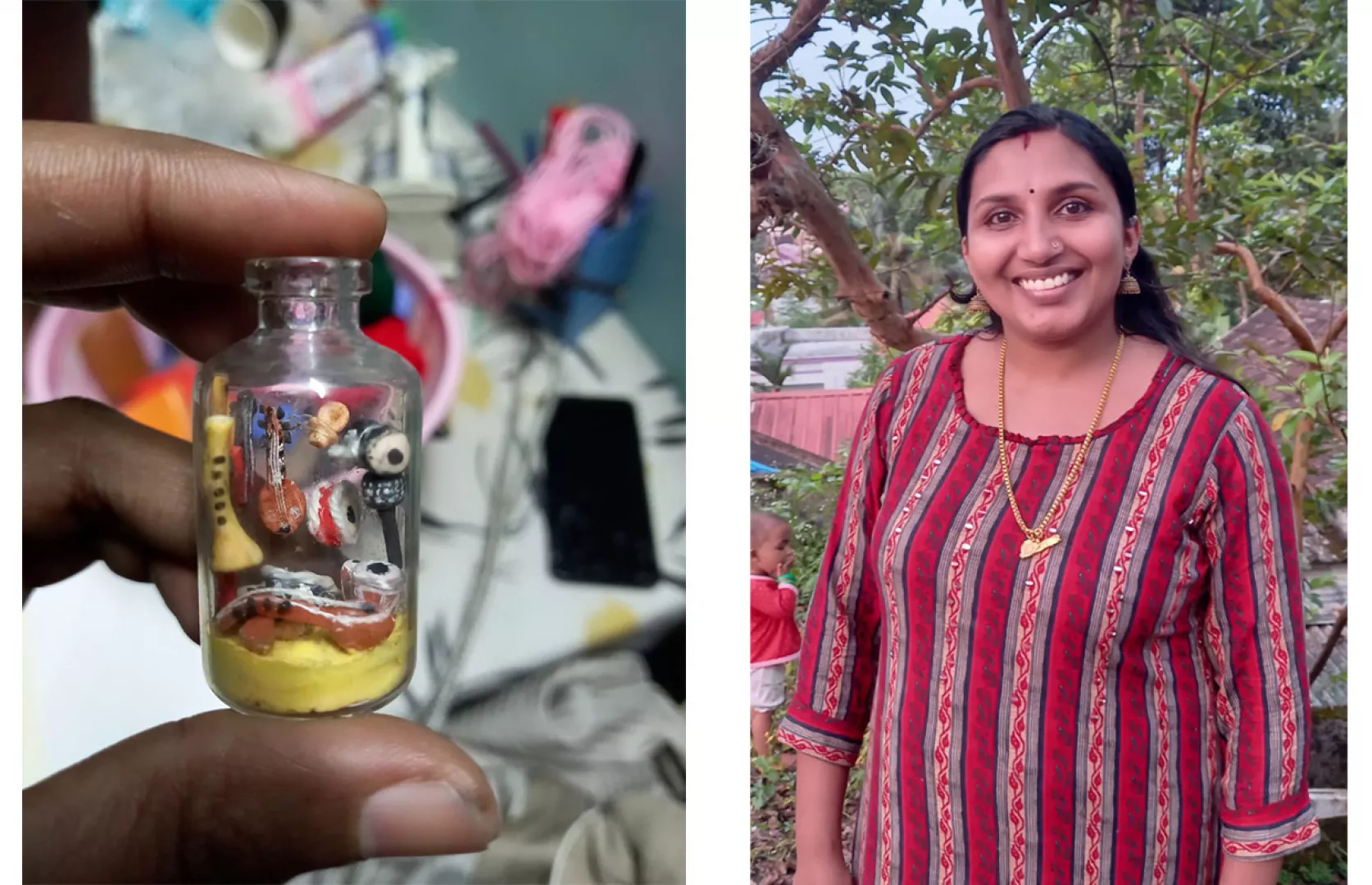 MOST MUSICAL INSTRUMENTS MINIATURES MADE WITH CLAY AND PLACED INSIDE 10 ML GLASS BOTTLE