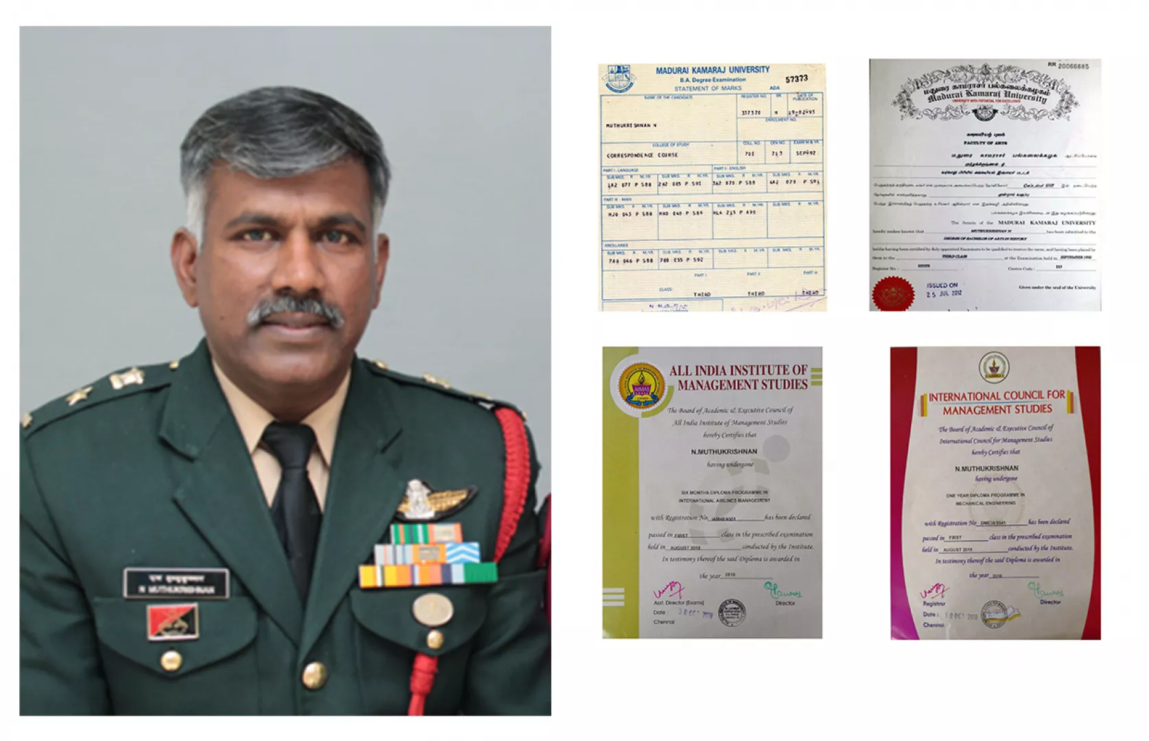 MAXIMUM ACADEMIC QUALIFICATIONS COMPLETED IN VARIOUS FIELDS WHILE SERVING IN INDIAN ARMY
