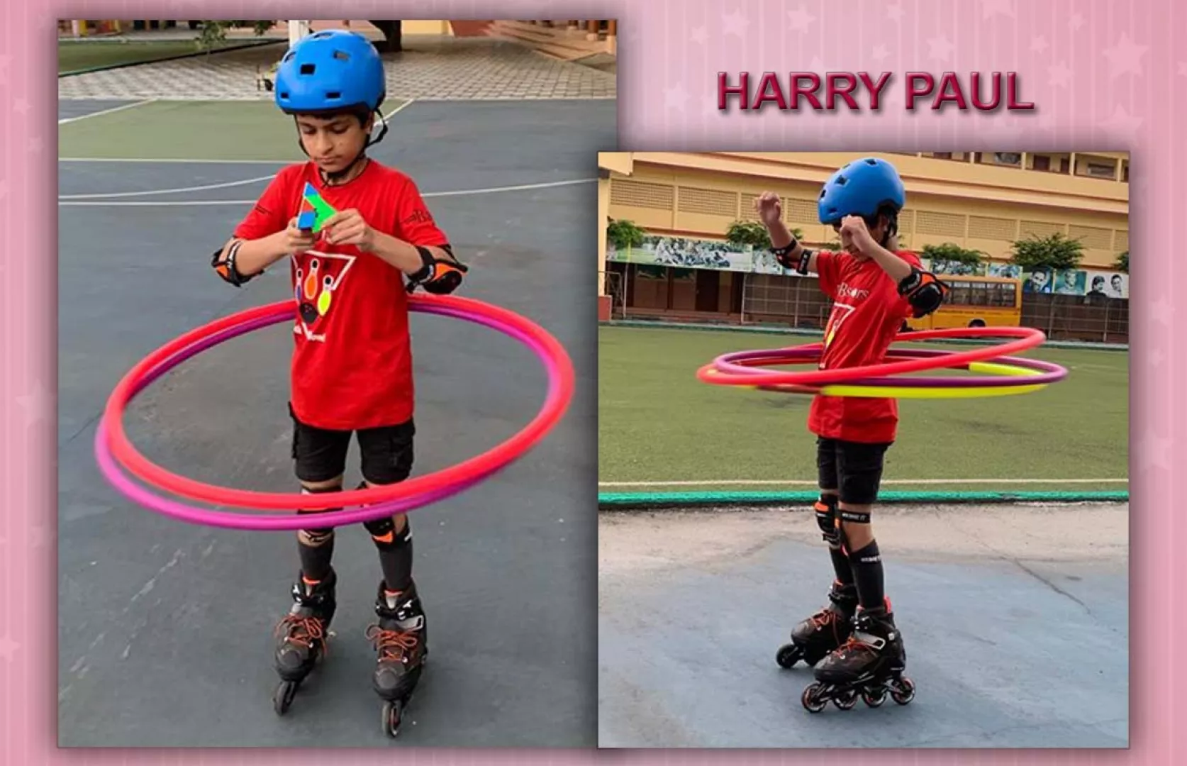 YOUNGEST TO SOLVE MAXIMUM DIFFERENT TYPES OF RUBIK’S CUBES WHILE ROTATING TWO HULA HOOPS AROUND WAIST & DOING INLINE SKATING SIMULTANEOUSLY