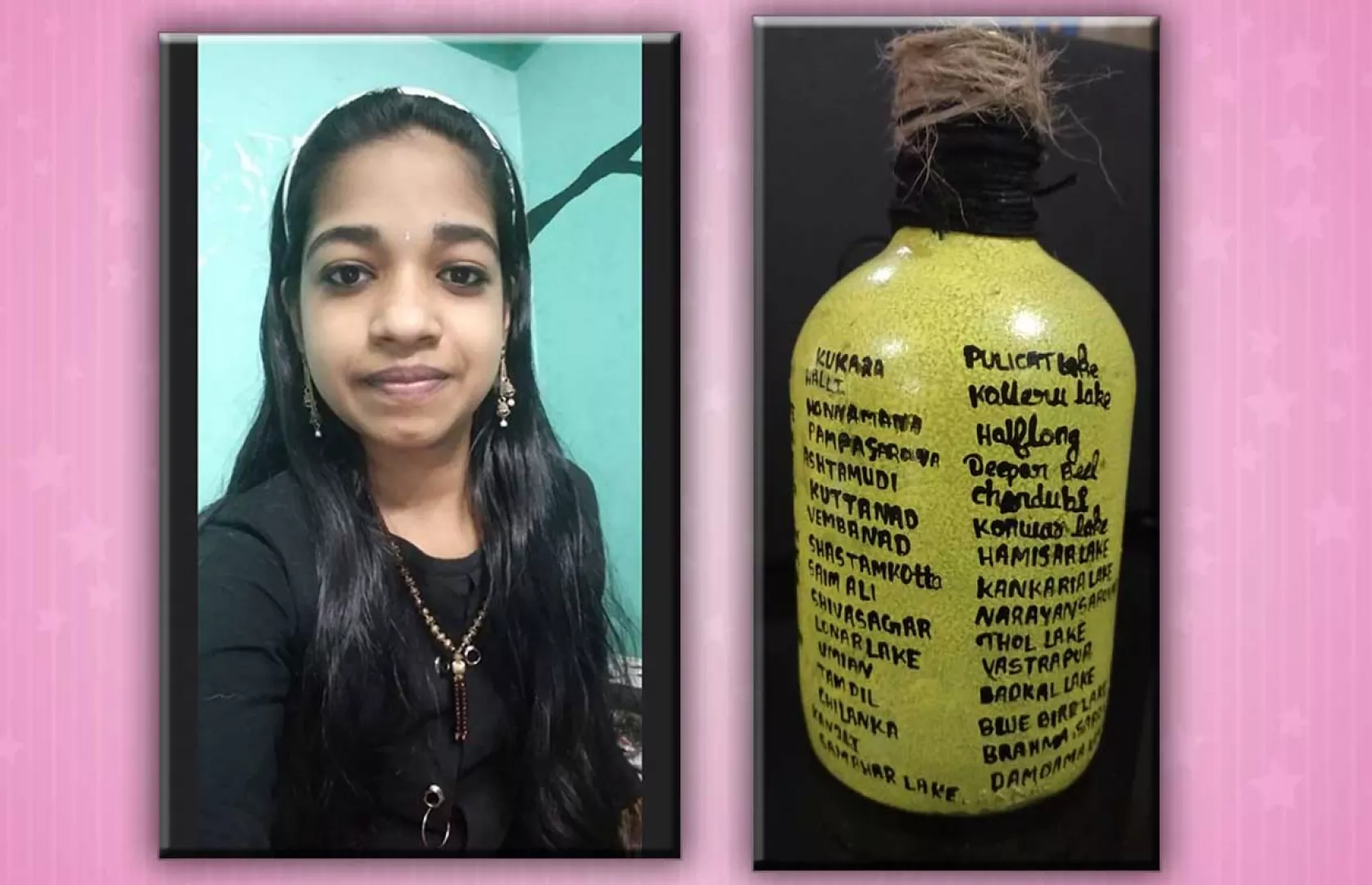 FASTEST TO WRITE NAMES OF ALL LAKES OF INDIA ON A GLASS BOTTLE