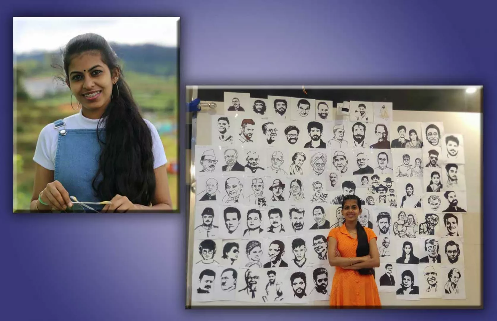 MOST STENCIL ART PORTRAITS MADE OF FAMOUS PERSONALITIES ON A4 SIZE SHEETS