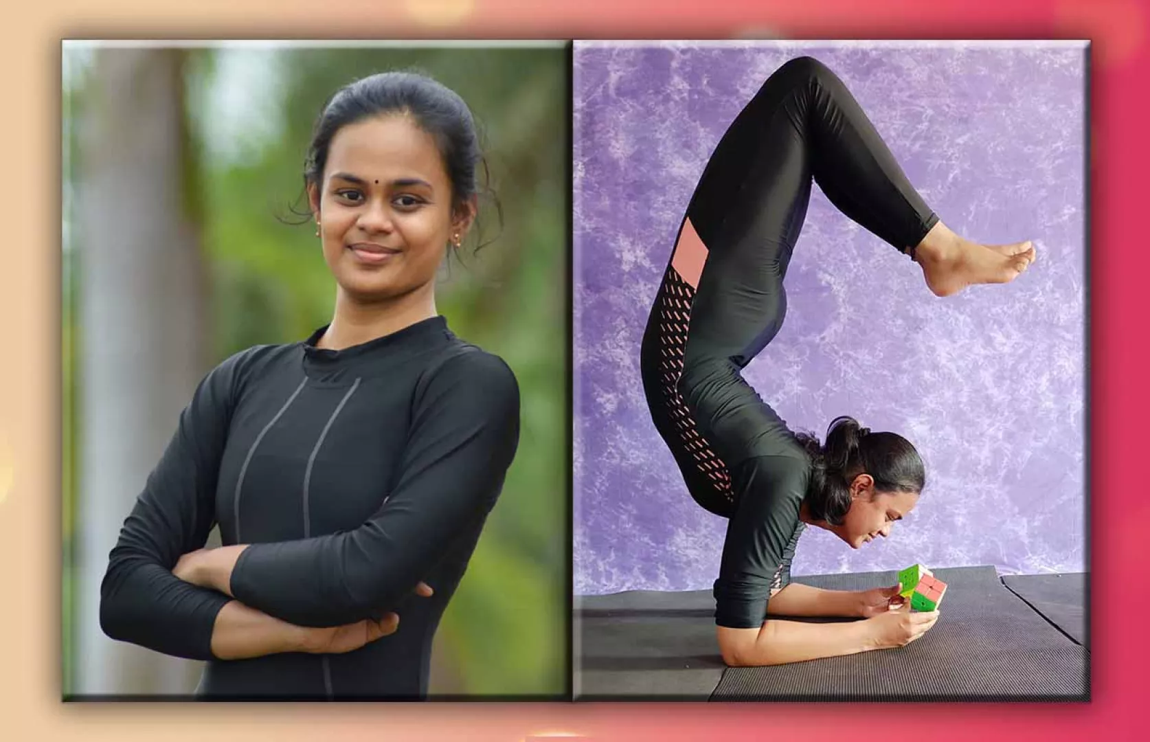 FASTEST TO SOLVE 2X2 AND 3X3 RUBIK'S CUBES WHILE STAYING IN A SCORPION YOGA POSE