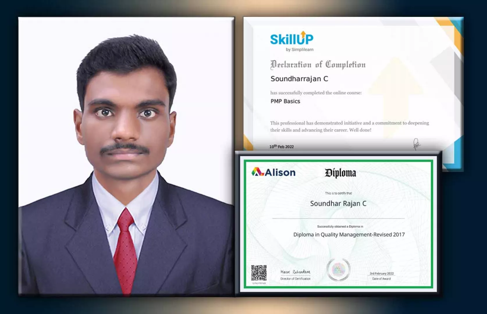YOUNGEST TO ACHIEVE MAXIMUM QUALITY MANAGEMENT CERTIFCATES