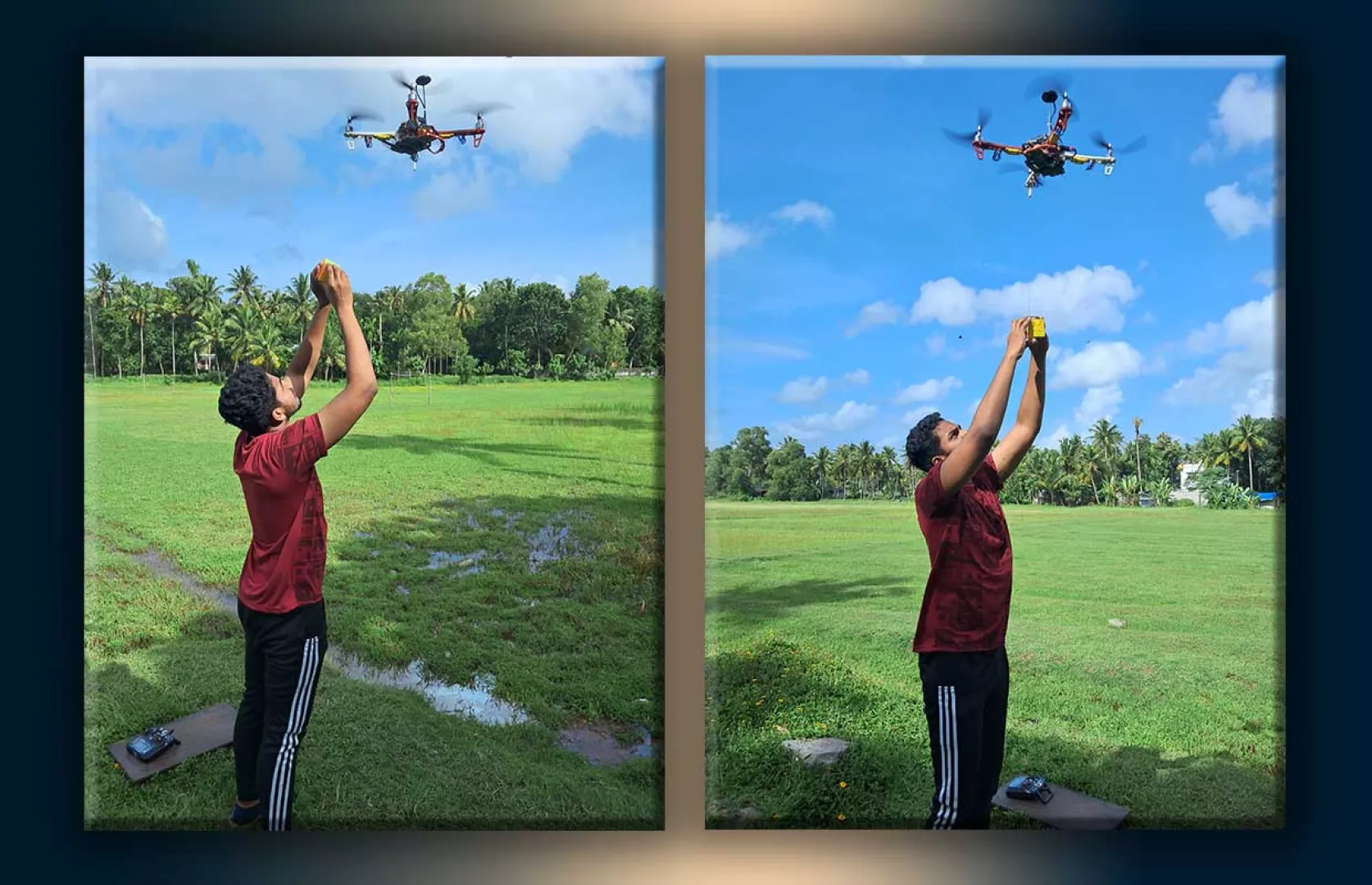 FASTEST TO SOLVE 3 X 3 RUBIK'S CUBE HANGING ON FLYING DRONE