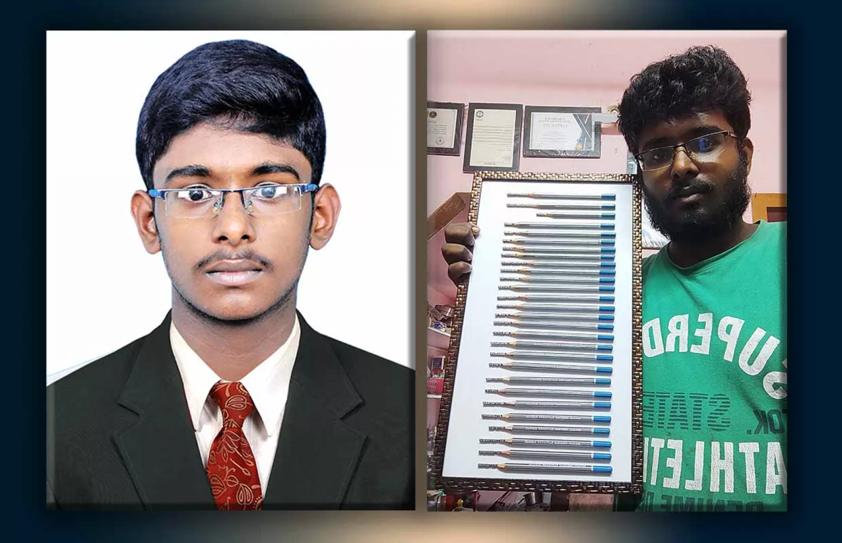 YOUNGEST TO CARVE  NAMES OF ALL INDIAN STATES ON PENCIL LEADS