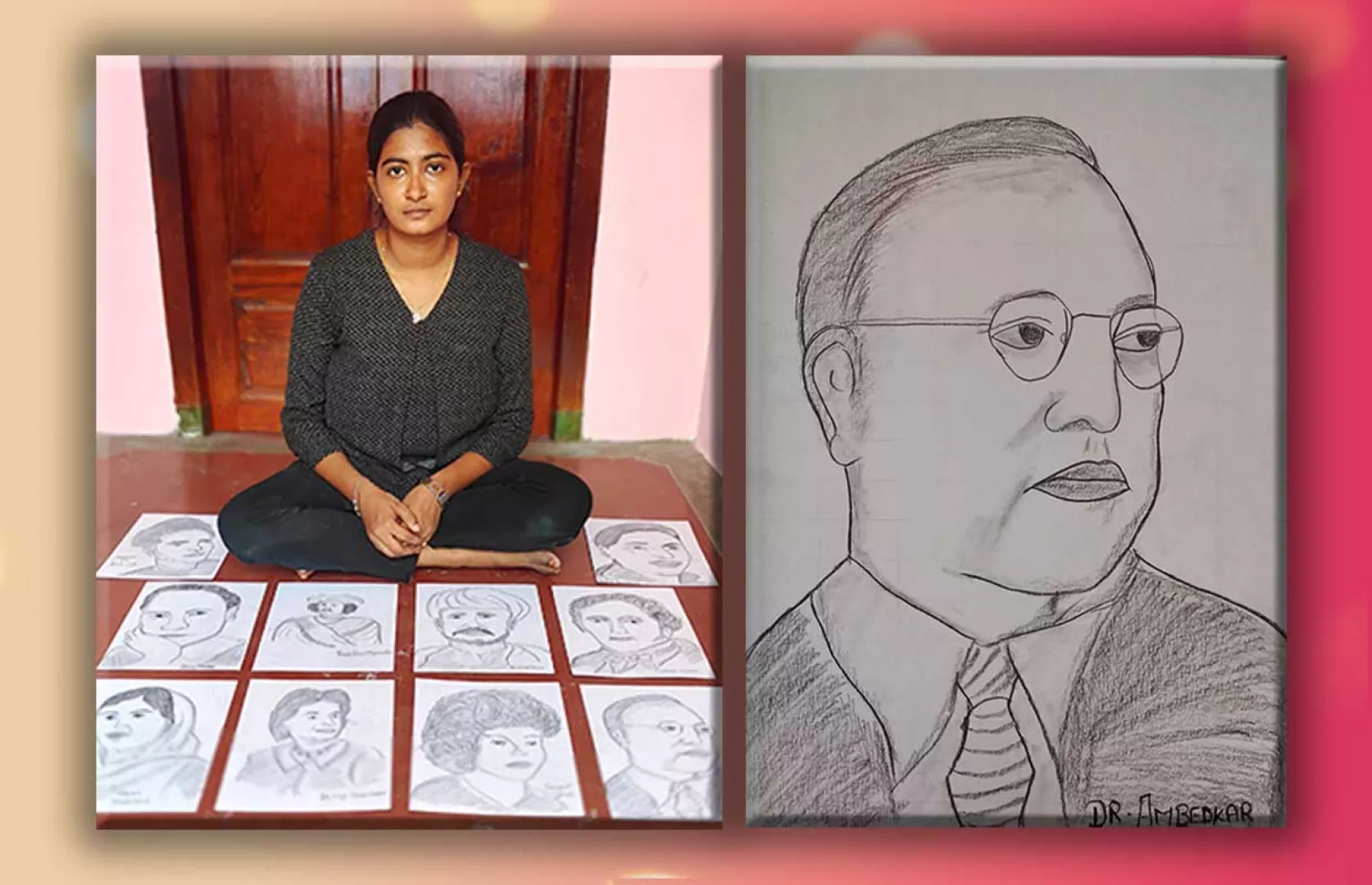 FASTEST TO DRAW 10 PORTRAITS OF WORLD FAMOUS FEMINISTS BY AN INDIVIDUAL