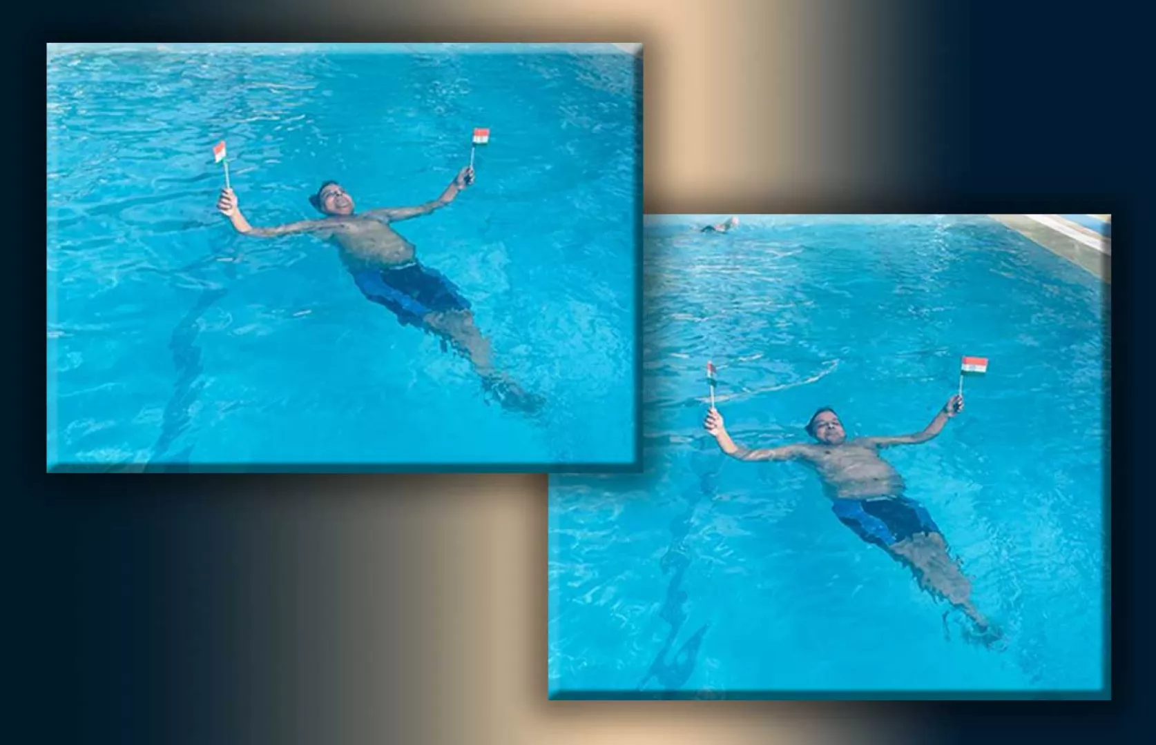 MOST AQUA YOGA POSTURES PERFORMED IN RELAY WHILE FLOATING ON WATER