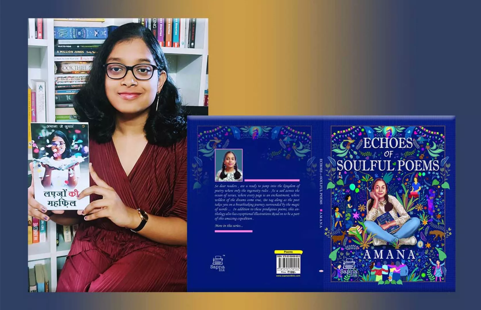 YOUNGEST POETESS TO WRITE AND PUBLISH 3 BOOKS IN CONSECUTIVE 3 YEARS WITH TWO DIFFERENT LANGUAGES