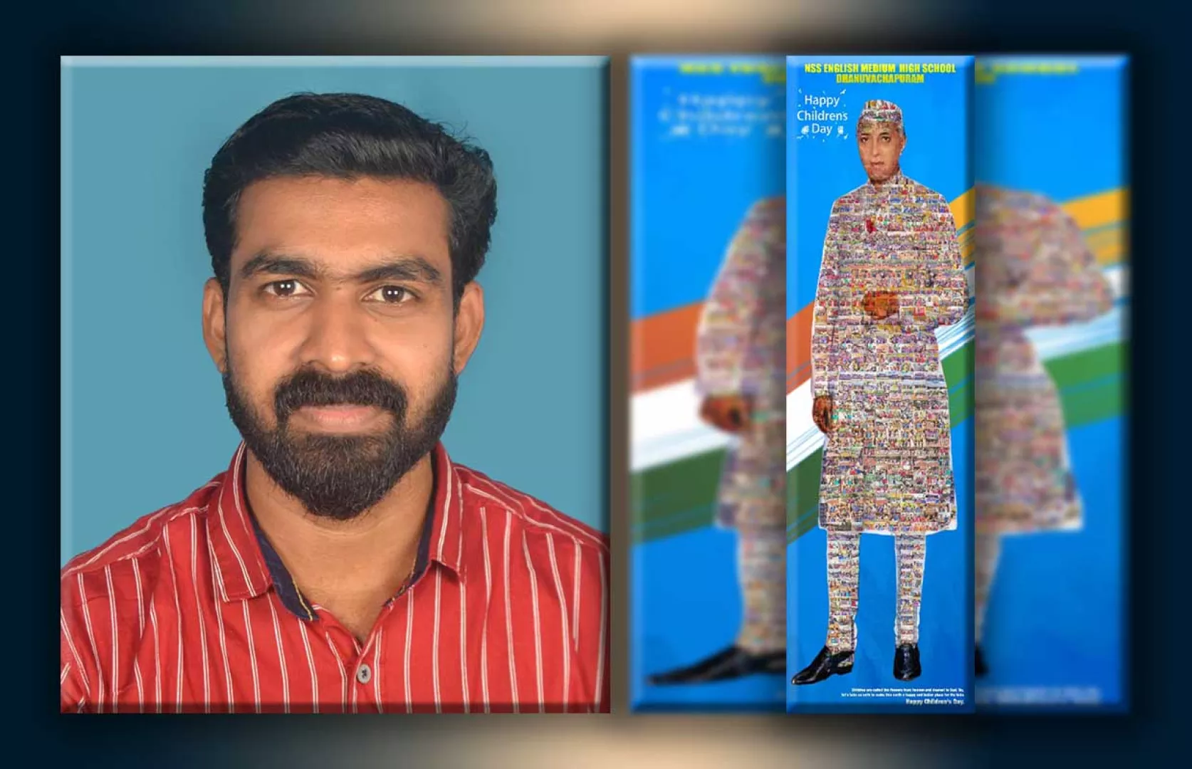 LARGEST DIGITAL MOSAIC PHOTO OF JAWAHAR LAL NEHRU MADE BY USING MAXIMUM PHOTOS