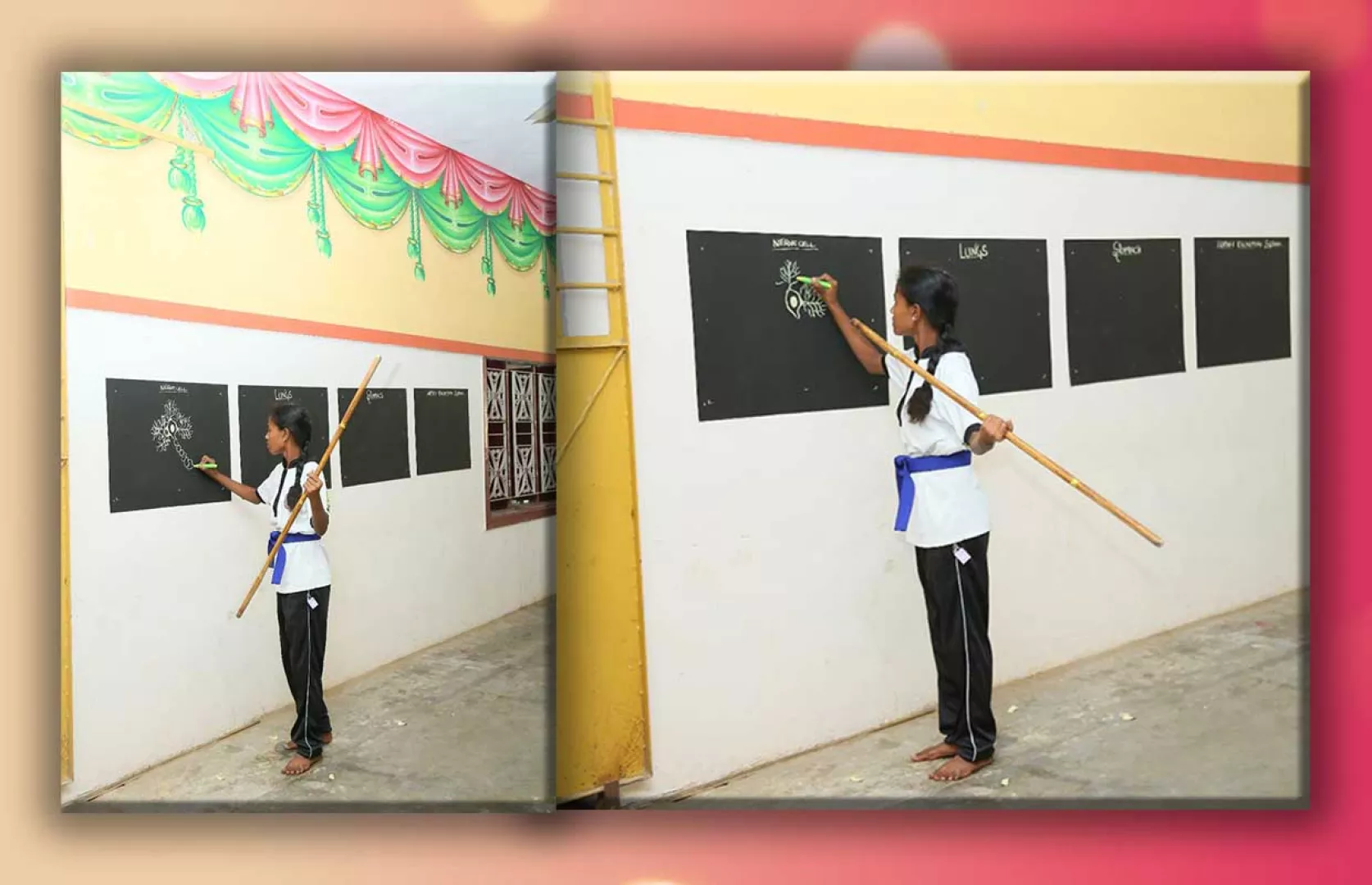 MOST SILAMBAM STICK ROTATIONS WHILE DRAWING MAXIMUM HUMAN BODY ORGANS SIMULTANEOUSLY