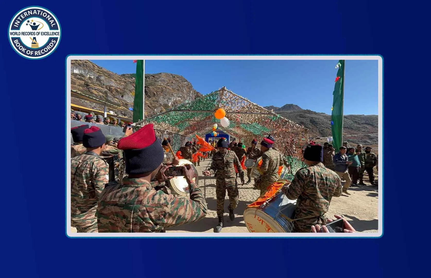MAXIMUM PEOPLE PERFORMED JHANJ PATHAK FOR LONGEST TIME AT HIGHEST ALTITUDE (GROUP)