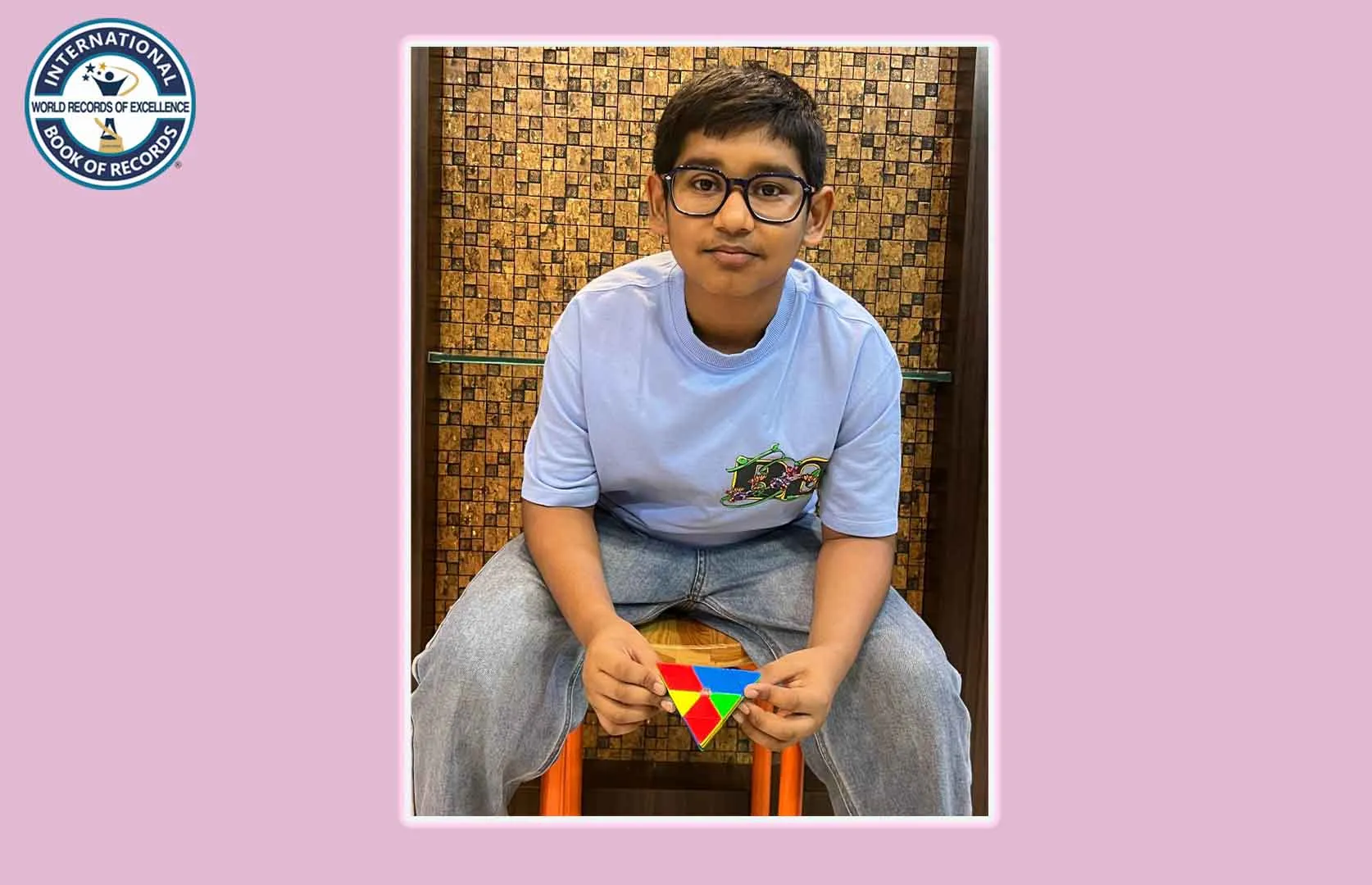 YOUNGEST TO SOLVE PYRAMINX RUBIK'S CUBE BLINDFOLDEDLY IN A SHORT TIME
